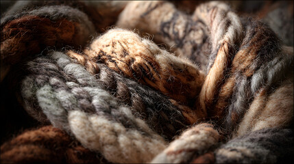 Intricate Woolen Tapestry: A Warm Embrace of Textures in Earthy Harmony