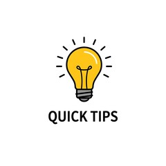 Light Bulb with Quick Tips Graphic Illustration