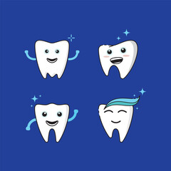 Happy cartoon tooth illustration