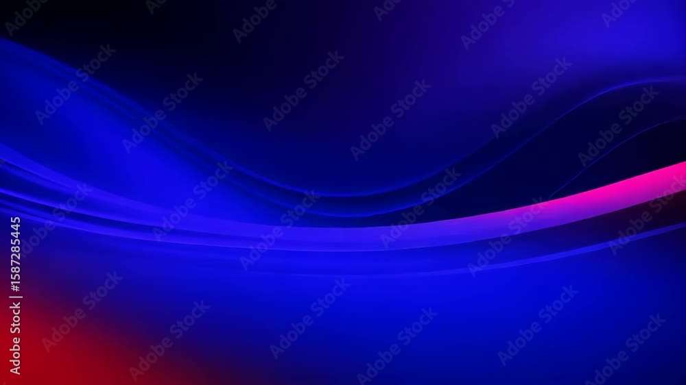 Poster abstract wave with dynamic gradient of red, violet, and blue blends with smooth transition from ligh