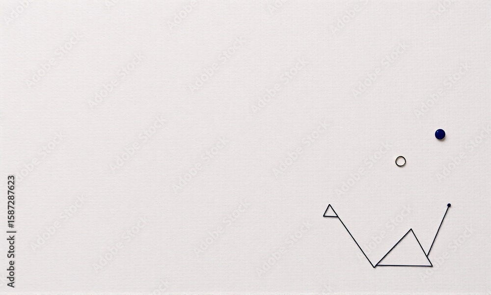 Poster simple geometric shapes, including triangles and circles, are arranged on a white background. a few 