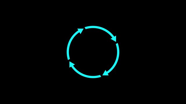 Circle arrows. Circular process, rotate infographic element. Round step loop, sync loading arrow symbol. simple round circle recycle bin icon animation. 