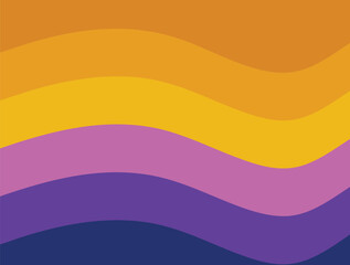 A digital illustration featuring wavy, horizontal bands of color transitioning from one color to another colors