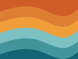 A digital illustration featuring wavy, horizontal bands of color transitioning from one color to another colors