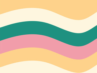 A digital illustration featuring wavy, horizontal bands of color transitioning from one color to another colors
