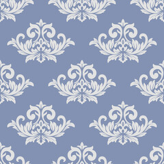 Seamless ornate floral damask pattern, Victorian art decorative hand drawn vector illustration design.