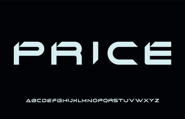 PRICE, Futuristic Bold Display Font for Tech, Gaming Sci-Fi and Modern Branding,