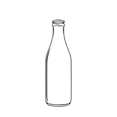 Glass Bottle Line Art: A simple, elegant line art illustration of a glass bottle with a cap, perfect for packaging design or commercial use.