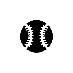 Bold vector icon of a baseball with stitching detail representing sports, athletics, or American games