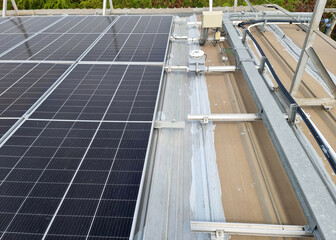 The perspective of Pyranometer installation for Solar Rooftop system, A pyranometer is used for measuring solar irradiance on a planar surface.