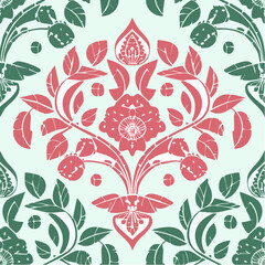Fototapeta premium tileable corner frame with baroque acanthus leaves and rose floral scrolls