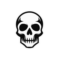 Skull Vector: A meticulously crafted skull vector, rendered in stark black and white, ideal for gothic design and graphic artistry.