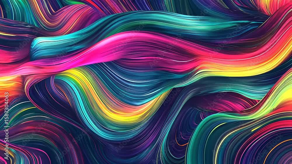 Aufkleber vibrant abstract waves of color flowing together, creating a dynamic visual experience