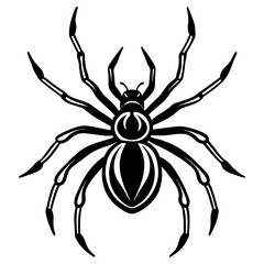 Obraz premium Minimalist Black Spider Silhouette Vector.