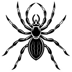 Obraz premium Minimalist Black Spider Silhouette Vector.