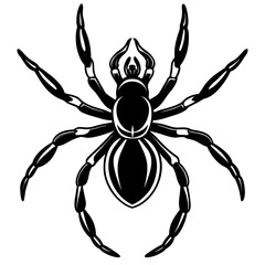 Obraz premium Minimalist Black Spider Silhouette Vector.