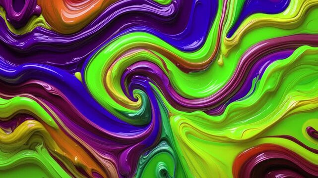 bstract background of thick acrylic paint melting and moving randomly in a combination of pale colors