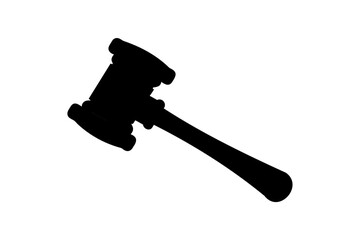 justice gavel silhouette vector, judge hammer vector illustration