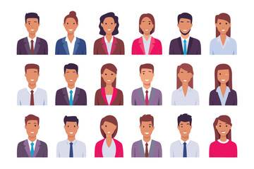 Profile Portraits: A collection of individual profile portraits, each showcasing a diverse range of professionals. Illustrative and versatile, perfect for representing a team, showcasing personality.