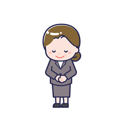 中年の会社員／ななめ／女性 08