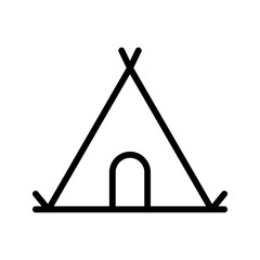 Camp tent icon. Tent silhouette can be used as icon, symbol or sign. Tent icon for design of camp, survival, shelter or leisure activity