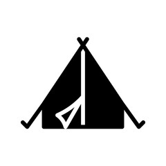 Camp tent icon. Tent silhouette can be used as icon, symbol or sign. Tent icon for design of camp, survival, shelter or leisure activity