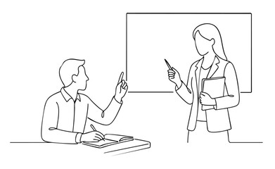 Teacher and Student in Classroom Discussion