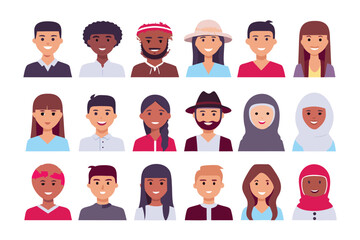 Diversity in Unity: A collection of various individuals with diverse ethnicity, gender and appearance represent people together. A celebration of human representation in harmony.