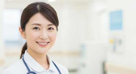笑顔が素敵な若い女性看護師