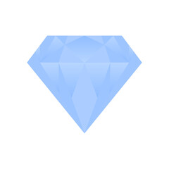 Light Blue Diamond Gemstone with Shadow