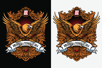 eagle holding banner tshirt design