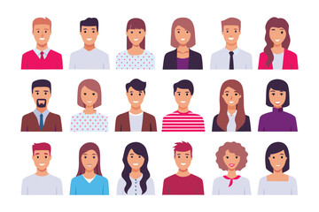 Diverse Avatars in Graphic Portrait : A collection of diverse avatars, representing a spectrum of backgrounds and styles, showcase individual personalities through graphic portrait