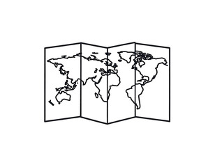 Folded World Map Illustration