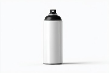 Blank spray can, white, black nozzle