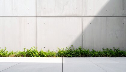 コンクリート壁と植物のバックグラウンド