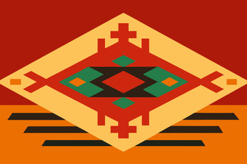 ethnic tribal inspired floor with traditional