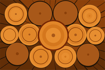 tree ring wood slice floor in organic pattern