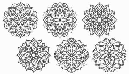 Set of fantasy mandalas. Vector
