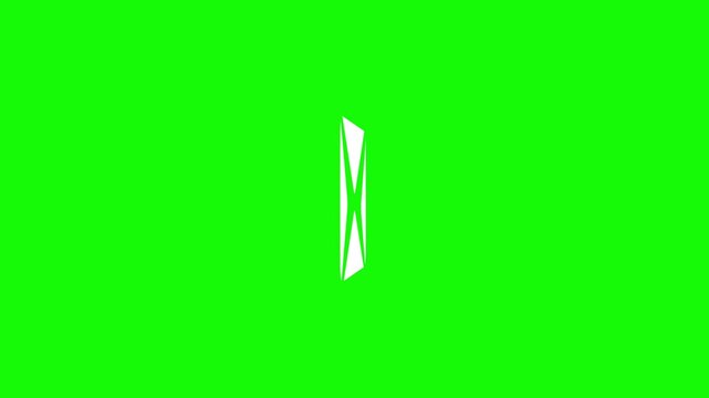 Mail icon on green background. 3d rotation massage icon.