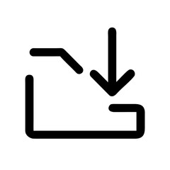 download action with a downward arrow isolated on transparent background