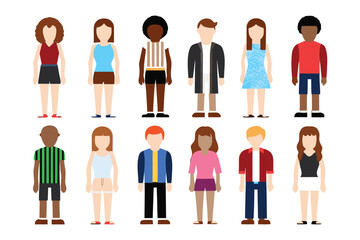 Diverse Crowd Illustration: A vibrant illustration showcases a diverse array of human figures, each one representing unique characteristics. Designed for inclusion, equality.