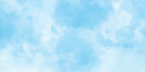 Clouds and sky watercolor vector hand drawn vector illustration. Abstract blue winter watercolor background. Sky pattern with snow. Light blue watercolour paper texture background.