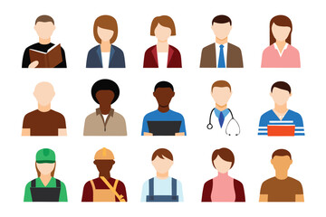 Diverse Avatars: A collection of diverse professional avatars, each representing various backgrounds, showcasing the inclusivity and multifaceted nature of the world's workforce.