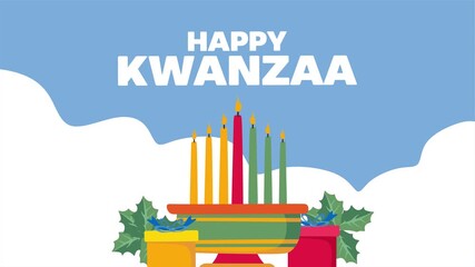 happy kwanzaa day with shining kwanzaa candles - Powered by Adobe