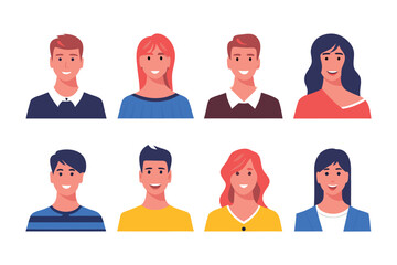 Human Portrait Set: A collection of vector illustrations, featuring diverse faces and expressions, perfect for adding a touch of human diversity to your project. 