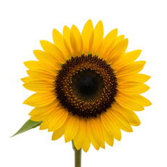 Fototapeta premium Radiant sunflower bloom against dark background