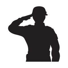 Silhouette of a soldier saluting.