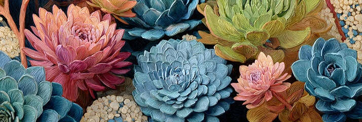 Symphony of Succulent Survival in Abstract Xerophyte Landscape