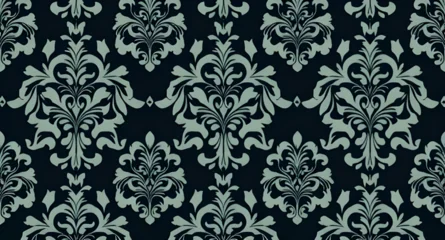 Gardinen Barock ornate damask, elegant damask, classic damask, textile damask pattern, luxury background, ornamental wallpaper, seamless textile design, antique damask, decorative pattern, repeating damask design, se  © mrpixel