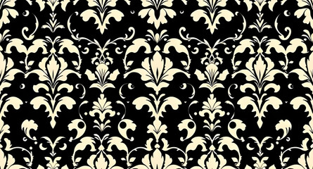 Fototapeta premium luxury damask design, floral damask, baroque pattern, rococo pattern, victorian damask, seamless wallpaper design, arabesque pattern, ornate damask, elegant damask, classic damask, textile damask patt